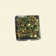 Green Dichroic Glass Flat Square Bead - 14mm 