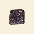 Pink Dichroic Glass Flat Square Bead - 14mm 