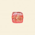Flame Dichroic Glass Sparkle Flat Cube Bead - 10mm 