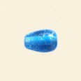 Blue Dichroic Glass Drop Sparkle Bead - 15mm x 10mm  