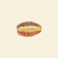 Gold Dichroic Glass Olive Sparkle Bead - 7mm x 12mm  