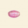 Pink Dichroic Glass Olive Sparkle Bead - 7mm x 12mm  