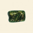 Green Dichroic Glass Bead - 13mm x 10mm