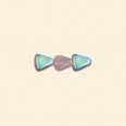 Purple Glass Triangle Beads - One Side Glitter, One Side Plain - 5mm - Pack of 10  