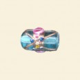 Aqua Glass Venetian Style Tube Beads - 15mm x 8mm 