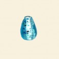 Blue Glass Silver Foiled Beads - 16mm x 8mm 