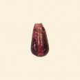 Pink Glass Drop Bead with Gold Stripe - 15mm x 8mm