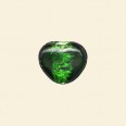 Green Glass Silver Foiled Beads - 11mm 