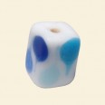 Blue Matt Glass Tube Bead - 15mm x 10mm 