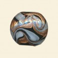 Black Glass Gold Foil Cushion Bead - 20mm 