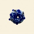 Blue Glass Spotty Drum Beads - 12mm x 10mm 