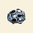 Black Glass Spotty Nugget Beads - 18mm x 15mm 