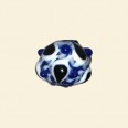 Blue Glass Spotty Round Beads - 12mm 