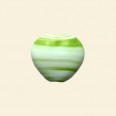 Green Matt Glass Heart Beads - 15mm