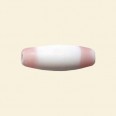 Pink Matt Glass Tube Beads - 24mm x 10mm