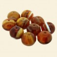 Brown Glass Cushion Beads - 10mm - Pack of 10