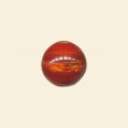 Red Glass Silver Stripe Round Bead - 12mm 