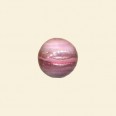 Pink Glass Silver Stripe Round Bead - 12mm 
