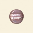 Pink Glass Silver Stripe Flat Disc Bead - 15mm 