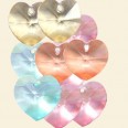 Preciosa Mixed Colour Glass Faceted Heart Pendant - 14mm - Pack of 10 
