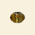 Yellow Pandora Style Glass Crystal Faceted Beads with Metal Inserts - 12mm 