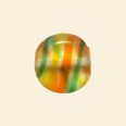 Green Flat Cushion Matt Glass Bead - 15mm 