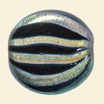 Black Hand Painted Glass Flat Disc Beads - 28mm 