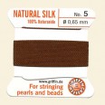 Brown 100% Silk Thread and Needle - Pack