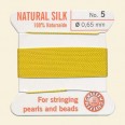 Yellow 100% Silk Thread and Needle - Pack