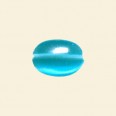 Aqua Cats Eye Beads - 14mm x 10mm - String