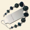 Blue Metallic Assorted Glass Bead String