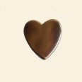 Antique Gold Metallised Flat Heart Beads - 20mm 
