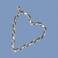 Thai Silver Heart Pendant - 20mm 