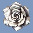 Thai Silver Rose Pendant - 40mm 