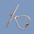 Sterling Silver Ring and Bar Clasp - 15mm 