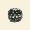 Black Shamballa Pave Bead set with Crystals - 15mm 