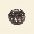 Brown Shamballa Pave Bead set with Crystals - 15mm 