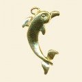 Gold Plated Dolphin Pendant - 30mm 