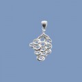 Silver Grape Bunch Pendant - 25mm 