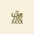 Gold Plated Love and Kisses Pendant - 14mm 
