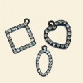 Set of Black and Crystal Pendants