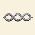 Rhodium Plated Connector - 38mm - Set with Crystals