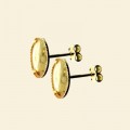 9ct Gold Earstuds with 10mm x 8mm Oval Cup - Pair