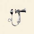 Silver Plated Earscrews with Clip and Loop - Pair