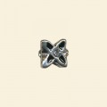 Pandora Style Metal Bead with Inset Crystal