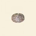 Pandora Style Metal Beads with Inset Pink Crystals