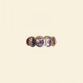 Pandora Style Metal Beads with Inset Pink Crystals