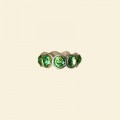 Pandora Style Metal Beads with Inset Green Crystals