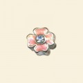 Pandora Style Crystal Pink Metal Beads