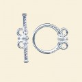 Silver Plated Bar and Ring Fastener